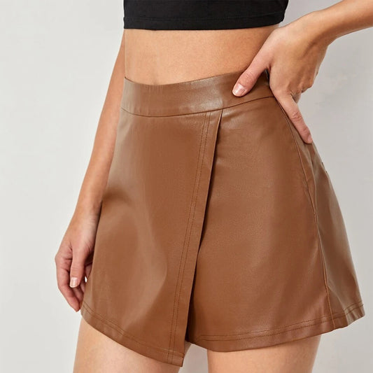 Ladies Shorts Summer Wear Shorts Women Casual Package Hip Culottes Leather Pants